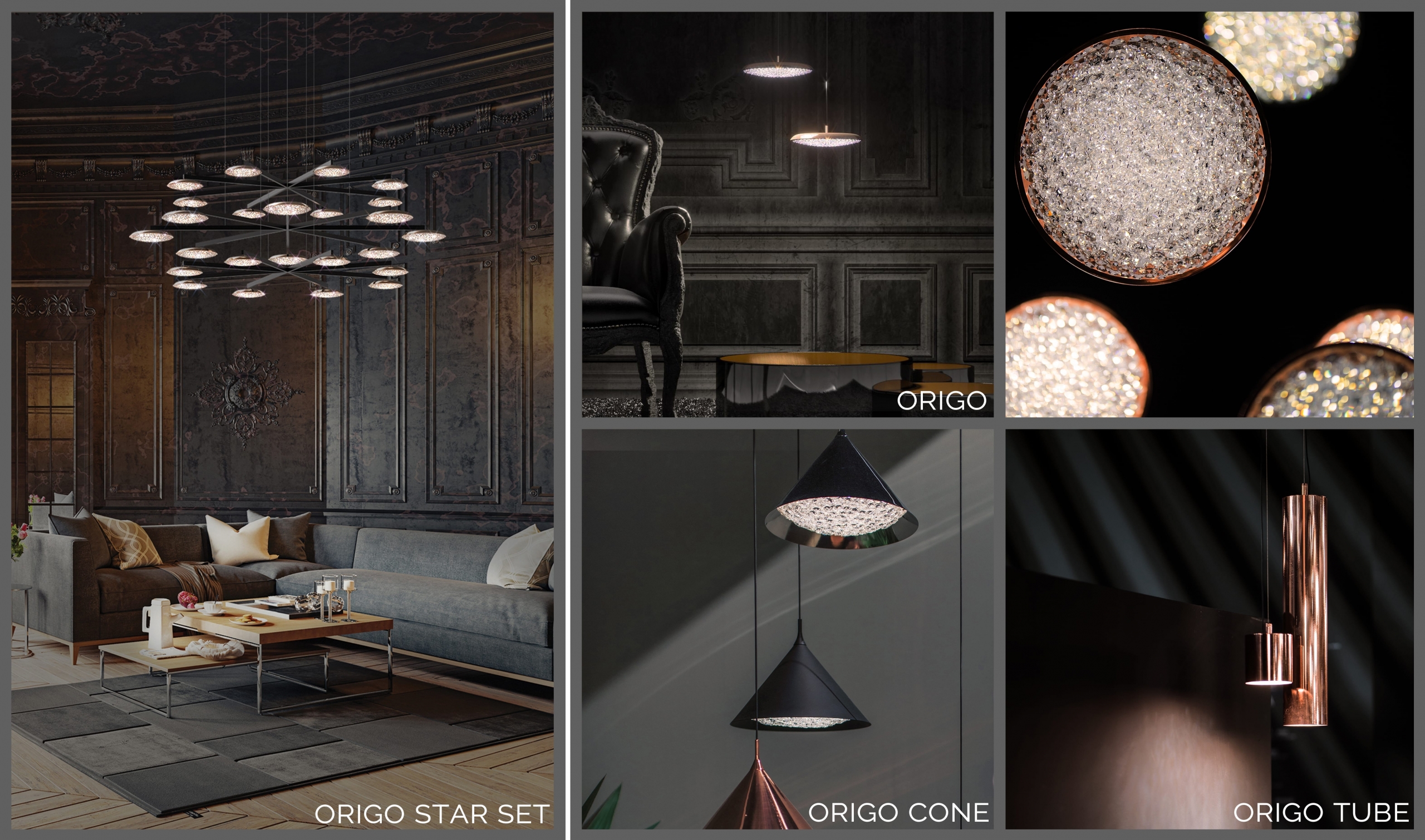 Origo chandelier family.
