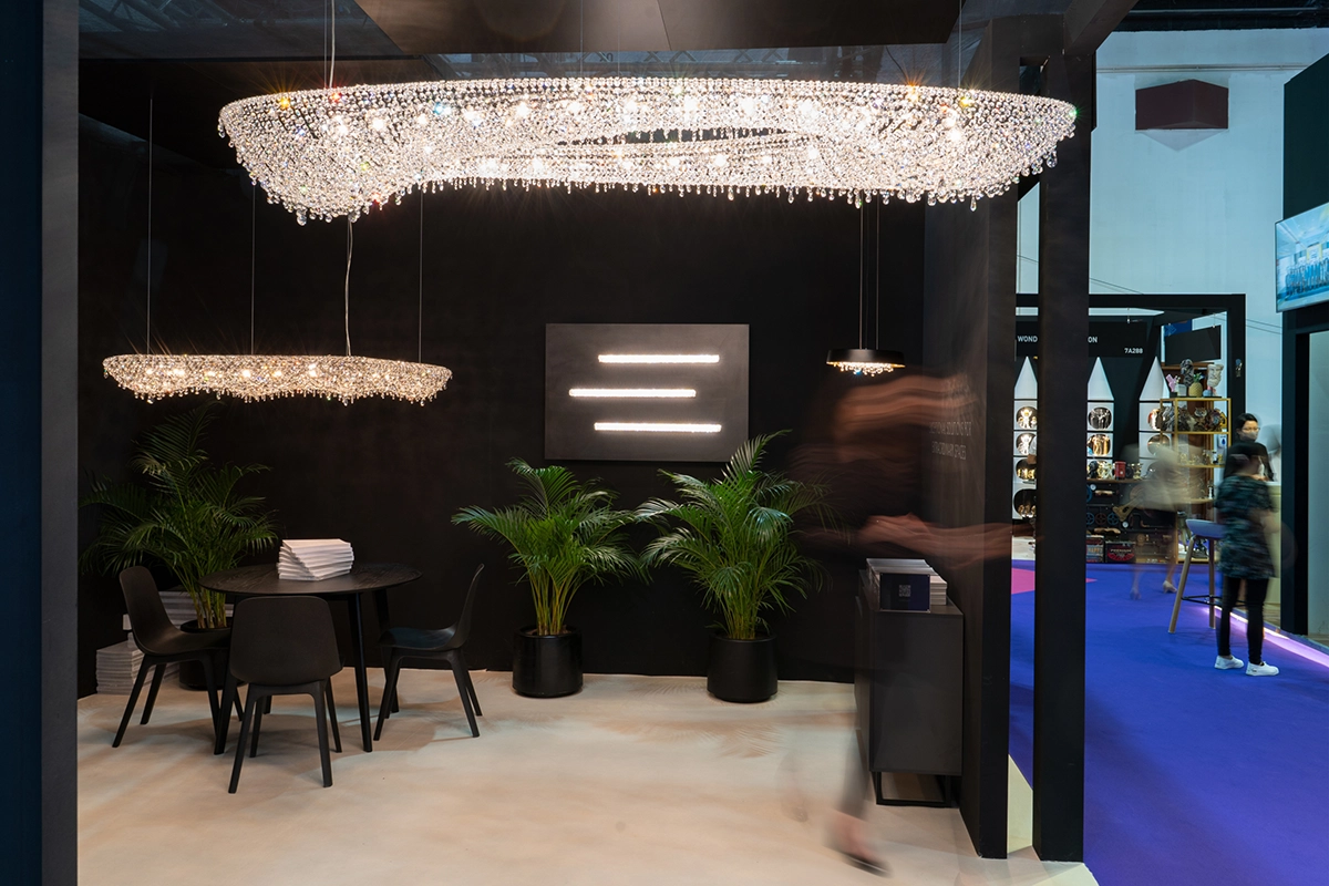 Manooi stand at Index Dubai 2022 manooi chandeliers dubai