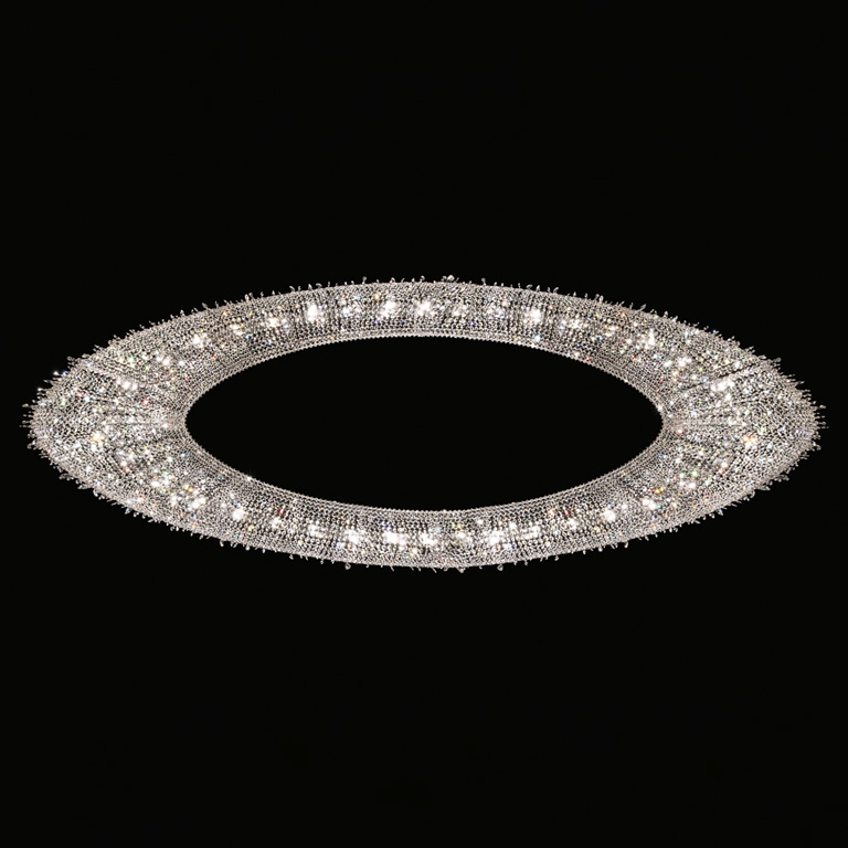 Atoll 7 Atoll crystal chandelier by Manooi black background