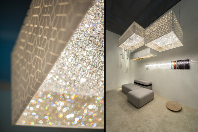 Orient pattern lampshade at Euroluce 2015 from Manooi.