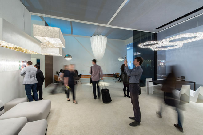 Manooi showcases the newest collection at Euoluce 2015 in Milan.