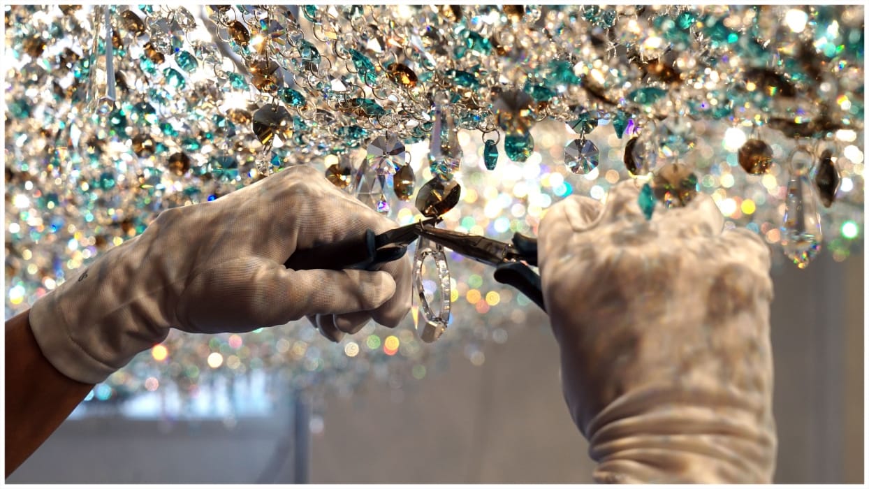 Custom crystal chandelier by Manooi